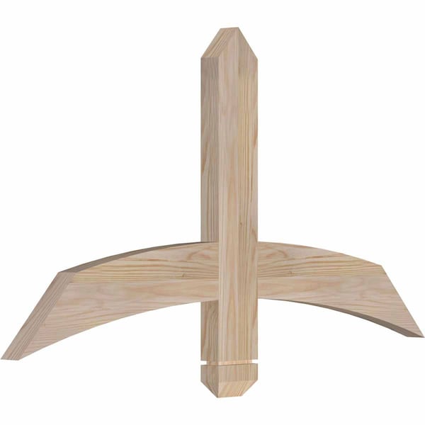 Bellingham Smooth Timber Gable Bracket, Douglas Fir, 36W X 19H X 1 1/2D X 3 1/2F, 13/12 Pitch